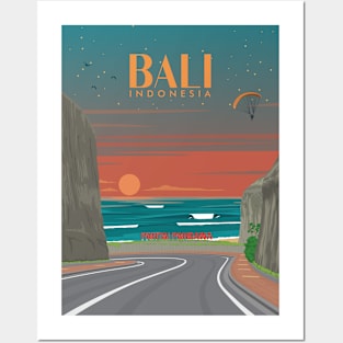 Pandawa bali beach surf sunset Posters and Art